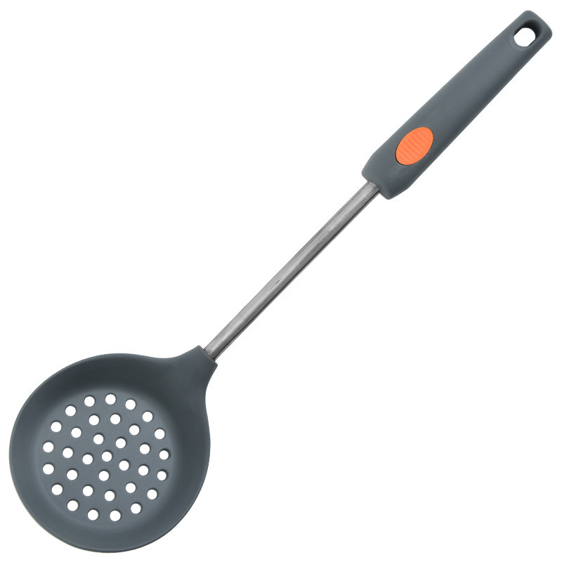Silicone Slotted Spoon Skimmer for Cooking Scoop Colander Spoon with stainless steel Handle Strainer Spoon